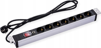Prizë rack Value 19" 1U, 7 dalje, me mbrojtje mbingarkese, kabllo 2m