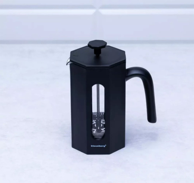 French press për kafe dhe çaj Klausberg, 600ml, xham borosilikat, i zi