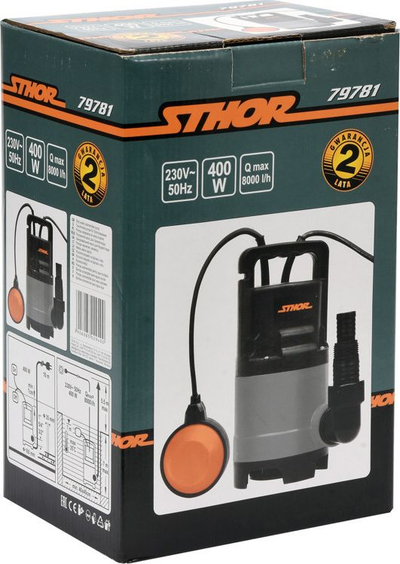 Pompa zhytse Sthor 79781, 400 W, 8000 litra/orë, e zezë