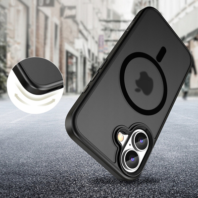 Mbulesë Tech-Protect Magmat MagSafe për iPhone 16, TPU edhe polikarbonat, e zezë mat