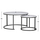 Set 2 tavolina për kafe (HM8763.12), bardhë/ zezë