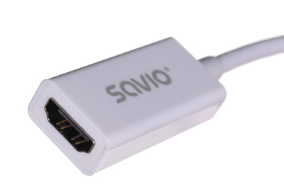 Adaptor Mini DisplayPort në HDMI Savio CL-57, 0.2 m, i bardhë