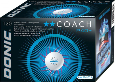 Topa pingpongu Donic Coach P40+ Training, 120 copë, të bardhë