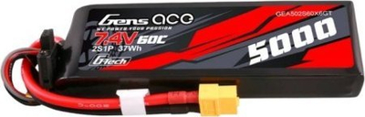 Bateri LiPo Gens Ace G-Tech 2S, 7.4V, 5000mAh 60C, e zezë