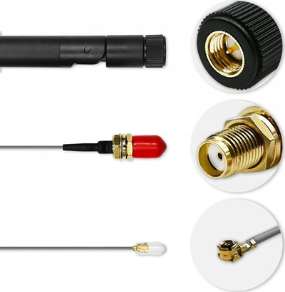 Antena Wi‑Fi Qoltec, 2.4GHz 5GHz, 5dBi, e zezë