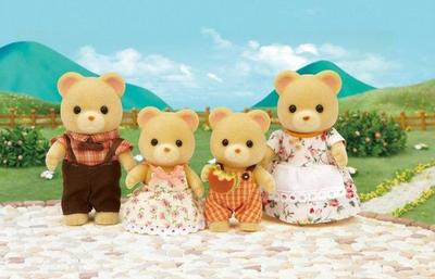 Set lodrash Sylvanian Families Bear Family, familje arinjsh, 4 figurina, shumëngjyrëshe