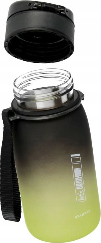 Shishe uji Starpak Water Bottle, 400ml, plastik pa BPA, ombre jeshile e zezë