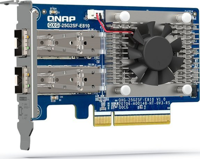 Kartë rrjeti QNAP QXG-25G2SF-E810, 2 porta 25GbE, PCIe 4.0, gri