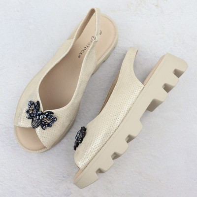 Sandale për femra JBUT Potocki Little Sandals, eco leather, bezhë