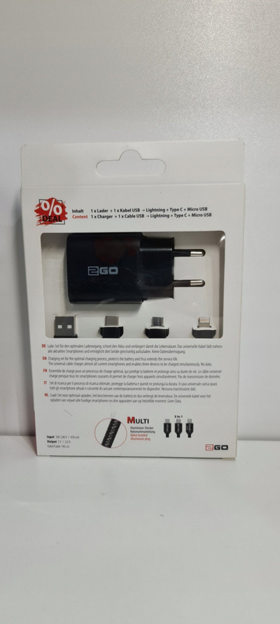 Karikues telefoni 2GO 797257, 1x USB, 5V, i zi