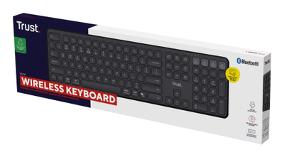 Tastierë wireless Trust Vaiya, USB, materiale ABS PC, e zezë