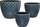 Set vazo lulesh Atmosphera, 3 copë, qeramikë, blu navy