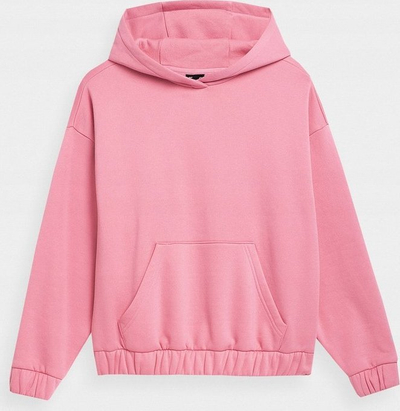 Bluza me kapuç 4F W 4FSS23TSWSF255, pambuk, oversize, rozë