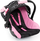 Sедиште за кукли Bayer Deluxe Car Seat Hearts, за кукли до 46cm, црно розово