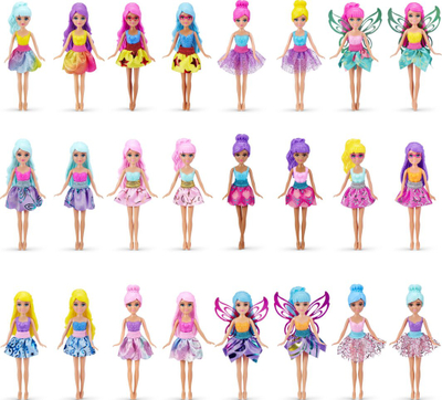 Kukull ZURU Sparkle Girlz Mini Pop, në paketim si kornet akulloreje, me flokë dhe fustan shumëngjyrësh