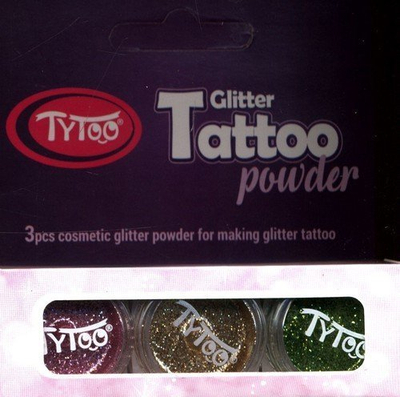 Set tatuazhesh me shkëlqim Dante TYTOO, 3 ngjyra, ari rozë jeshile