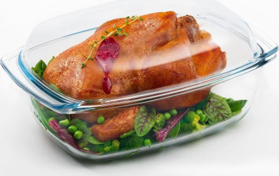 Tavë pjekje Bakeware Smooth Rect, 5.2L, qelq borosilikat, transparente