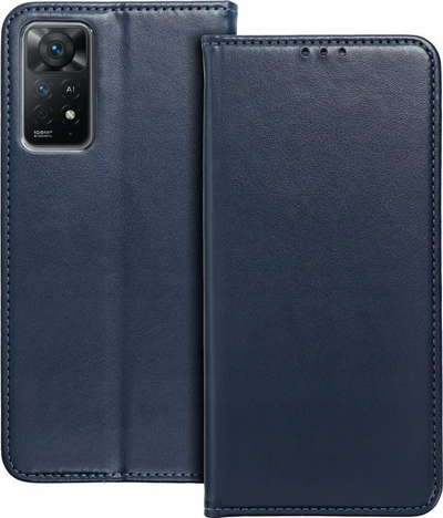 Kapak magnetik Smart Magneto për Xiaomi Redmi Note 12 4G, tip libër, me stand, blu navy