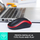 Maus Logitech M185, wireless, USB, i zi dhe i kuq