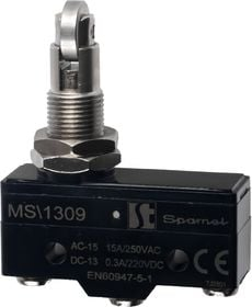 Минијатурен прекинувач Spamel MS1309, тастер со ролна, 15A