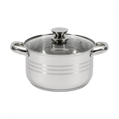 Tenxhere me kapak Heinner Myra, 22 cm, 4.5 L, çelik inox xham