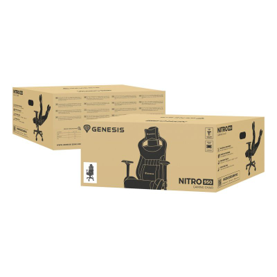 Karrige gaming Genesis Nitro 950, jastëkë memory foam, rregullim ergonomik, e zezë