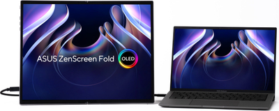 Monitor portativ ASUS ZenScreen Fold OLED MQ17QH, 17.3", Quad HD, i argjendtë