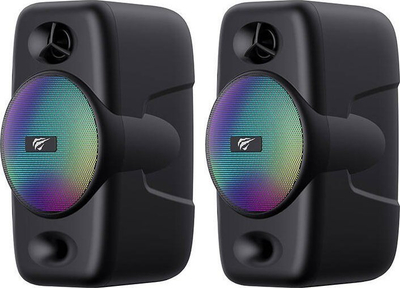 Bokse kompjuteri Havit RGB, USB, 3.5mm, të zeza