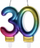 Qiri ditlindje GoParty Birthday Candle 30, me ngjyra