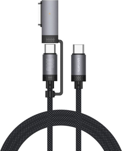 Кабел за полнење 4smarts ComboCord, USB C во MagSafe 3, 100W, 2m, бел