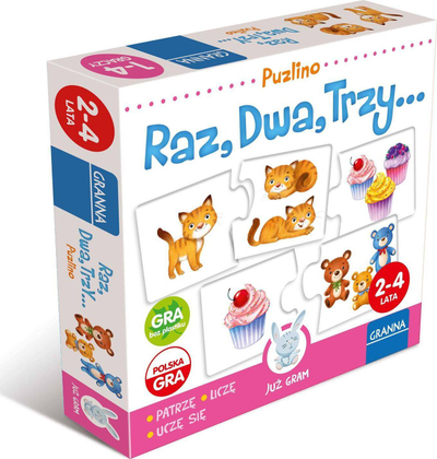 Lojë edukative me puzzle Granna One Two Three, 12 palë pjesësh, për fëmijë 24 muaj, shumëngjyrëshe