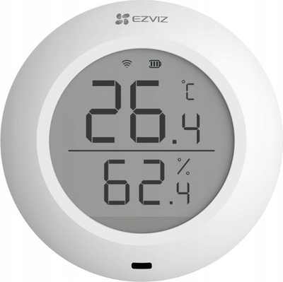 Sensor temperature dhe lagështie Ezviz T51c, wireless, për sistemin A3, i bardhë