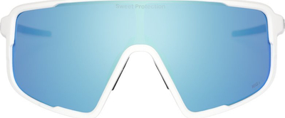 Спортски очила Sweet Protection Memento RIG Reflect, цилиндарска леќа, 100% УВ, бели со сино стакло