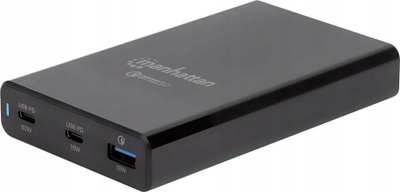 Stacion karikimi Manhattan 102223, 65W, 2x USB C PD 1x USB A QC 3.0, i zi
