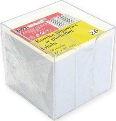 Kub letrash shënimi Penword Office Cube In A Box, i bardhë