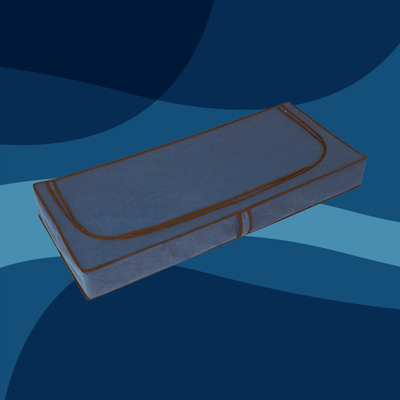 Kuti organizuese nën shtrat BLUE UNDERBED CASE, me zinxhir, prej cope jo të endur, blu