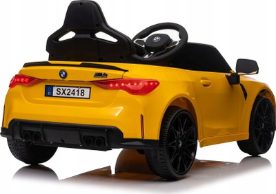 Електричен автомобил за деца BMW M4, батерија 12V, далечински управувач 2.4G, жолт
