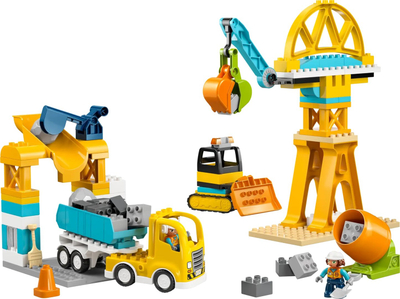 Lodër LEGO Duplo Construction Site and Construction Vehicles 10476, set ndërtimi, për fëmijë