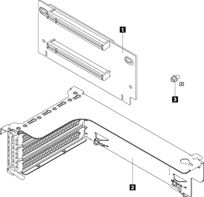 Riser PCIe Lenovo ThinkSystem SR550 SR650, x16 x8 FH, komplet, ngjyrë argjendi