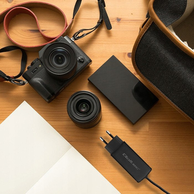 Karikues rrjeti Qoltec GaN 90W, USB C 3.1, i zi