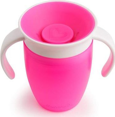 Gotë trajnimi Munchkin Miracle 360, 207ml, me doreza, rozë