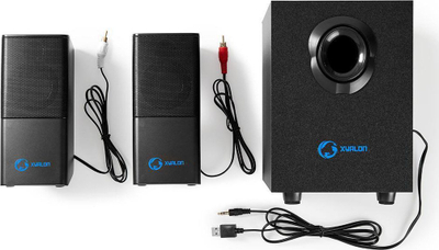 Kutia altoparlantë Nedis GSPR10021BK Gaming 2.1, 33W, 3.5mm USB, e zezë