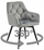 Karrige LEOBERT Oskar Jork360, kadife silver gray, këmbë metalike të zeza, rrotulluese 360°