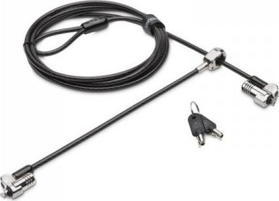 Bravë sigurie Kensington NanoSaver Keyed Dual Head 146955, për laptop dhe pajisje 2 në 1, me çelës, ngjyrë argjendtë