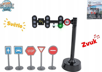 Lodër edukative Pocket Money Traffic Light, semafor me drita dhe shenja trafiku, shumëngjyrëshe