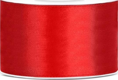 Shirit sateni dekorativ, 38 mm, 25 m, i kuq