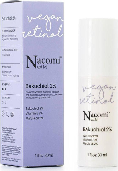 Serum për fytyrën Nacomi Next Level Bakuchiol 2%, bakuchiol 2%, 30 ml, i bardhë