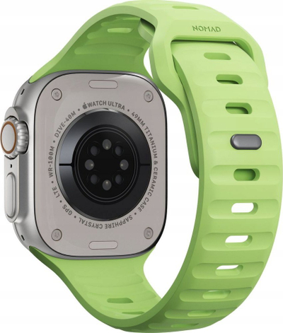 Rrip sportiv Nomad Sport Strap Glow 2.0, FKM, kompatibil me Apple Watch 42 44 45 49mm, jeshile fluoreshente