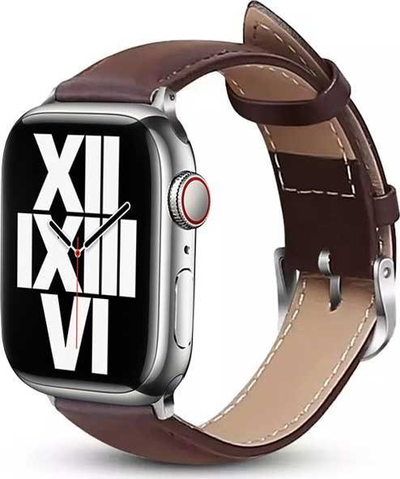 Rrip dore Crong Noble Band për Apple Watch 38/40/41mm, lëkurë natyrale, Espresso