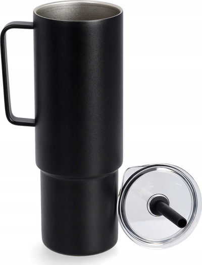 Gotë termike MiiR All Day Straw Cup, çelik inox, 946ml, e zezë